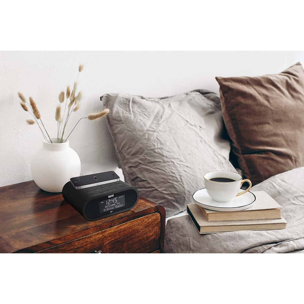 DABMAN d20 DAB+ és FM rádió ébresztőóra Fekete-5