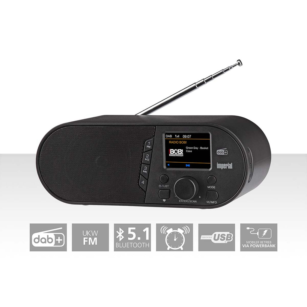 DABMAN d105 Kompakt DAB+ / FM / Bluetooth rádió fekete színben-0