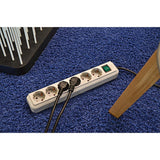 Extension socket Eco-Line 3-Aljzat 5.00 m Fehér - Védőérintkező TYPE F-5