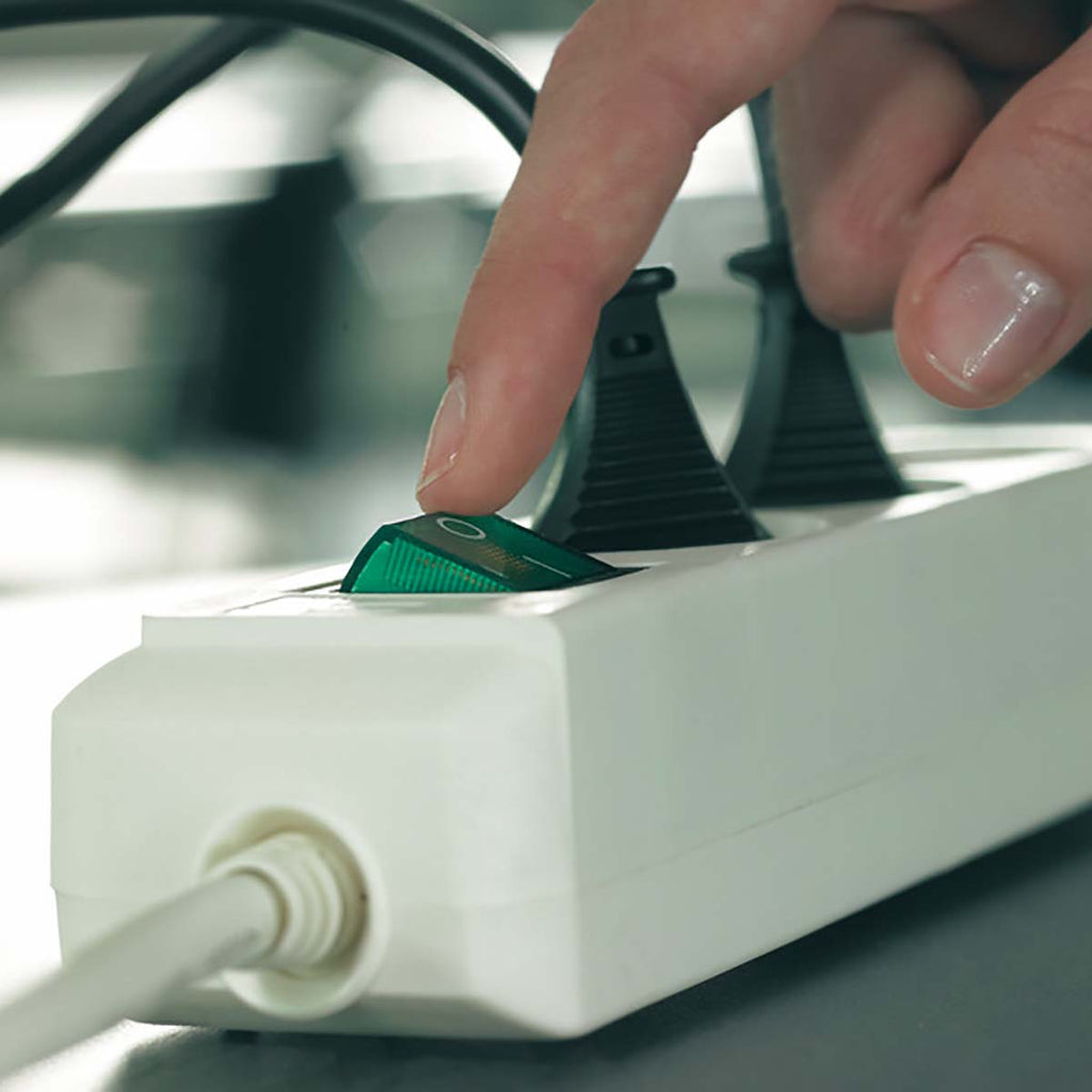 Extension socket Eco-Line 3-Aljzat 5.00 m Fehér - Védőérintkező TYPE F-6