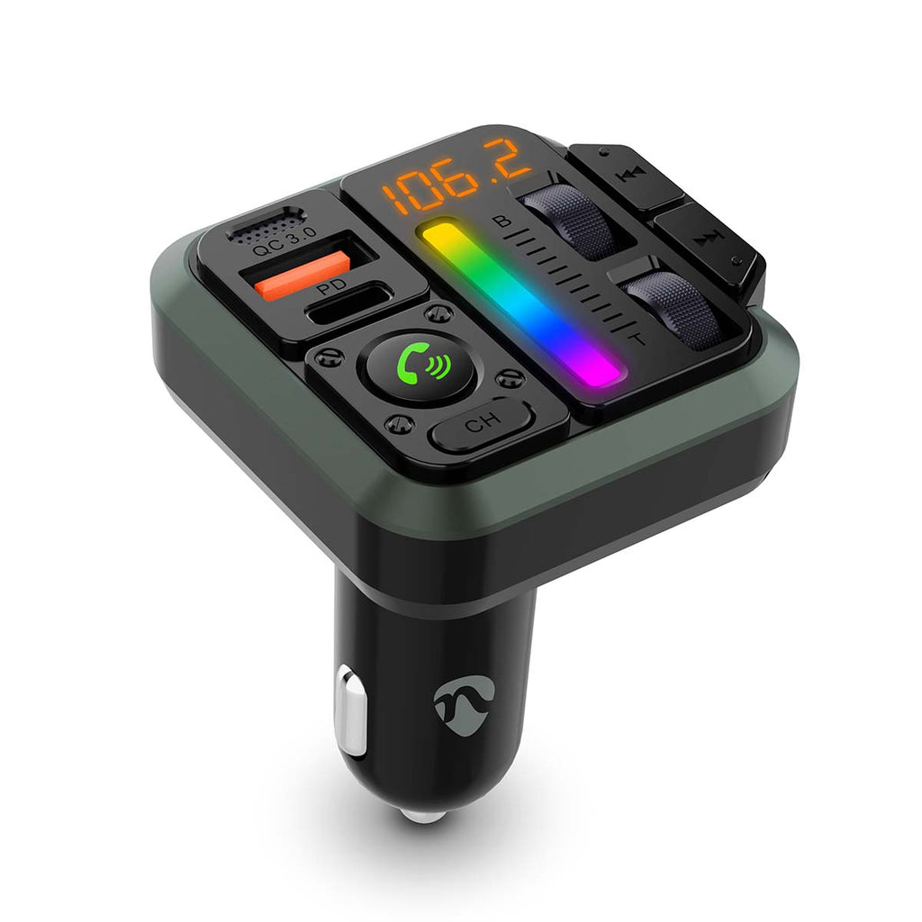 Car Audio FM Transmitter | Rögzített | Kéz nélküli hívás | 1 " | Borostyán Képernyő | Bluetooth® | PD 18 W / PD 24 W | Gyors töltés | Basszus kiemelés | Google Assistant / Siri | Fekete-2