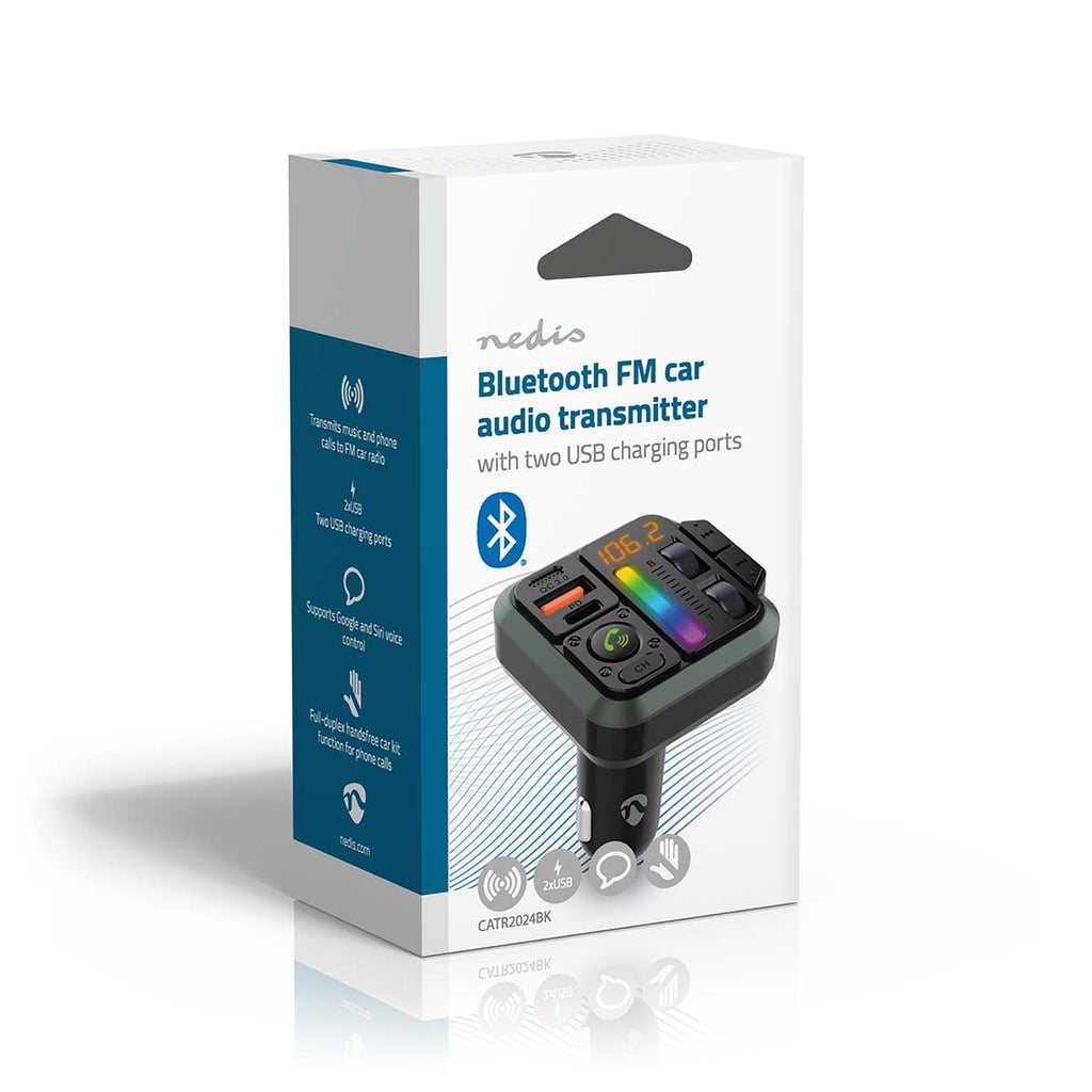 Car Audio FM Transmitter | Rögzített | Kéz nélküli hívás | 1 " | Borostyán Képernyő | Bluetooth® | PD 18 W / PD 24 W | Gyors töltés | Basszus kiemelés | Google Assistant / Siri | Fekete-7