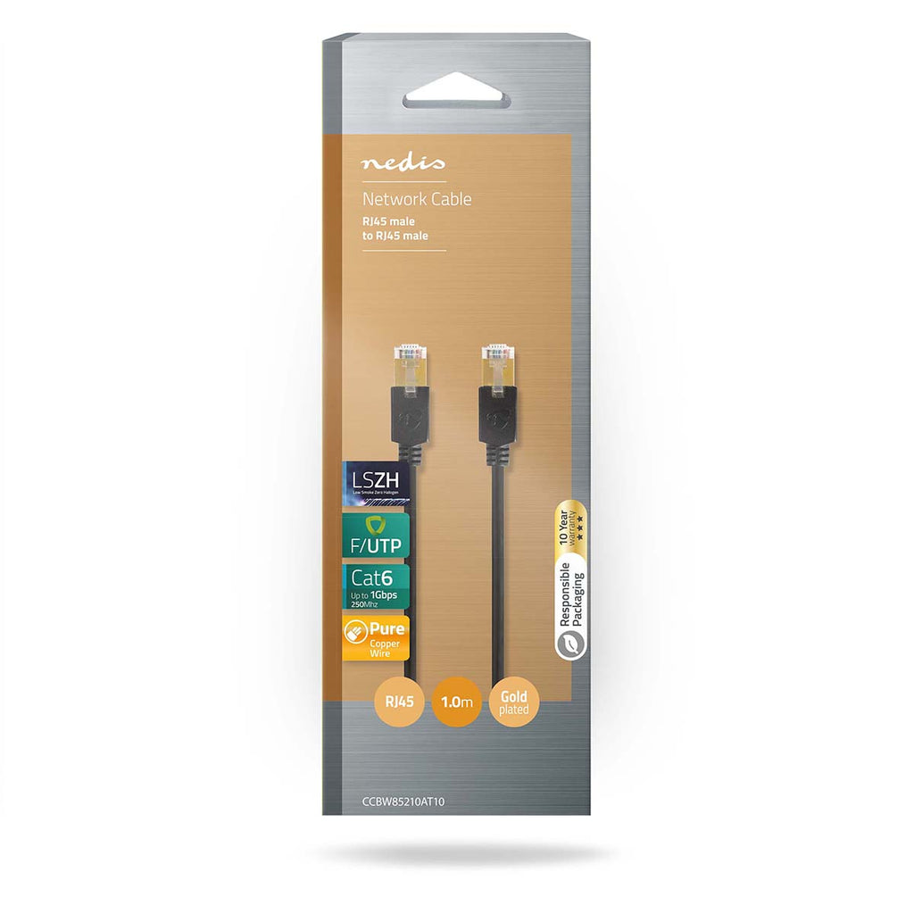 CAT6 hálózati kábel | RJ45 Dugasz | RJ45 Dugasz | F/UTP | 1.00 m | Kerek | LSZH / PVC | Antracit | Doboz-2