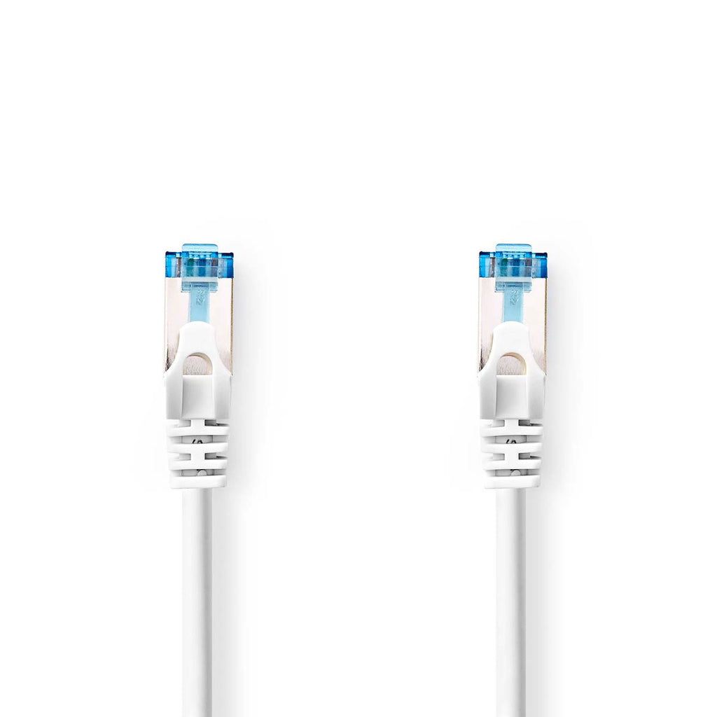 CAT6a hálózati kábel | S/FTP | RJ45 Dugasz | RJ45 Dugasz | 1.00 m | Snagless | Kerek | LSZH | Fehér | Label-0