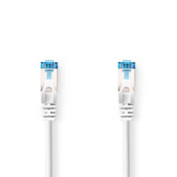 CAT6a hálózati kábel | S/FTP | RJ45 Dugasz | RJ45 Dugasz | 1.00 m | Snagless | Kerek | LSZH | Fehér | Label-0