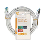 CAT6a hálózati kábel | S/FTP | RJ45 Dugasz | RJ45 Dugasz | 2.00 m | Snagless | Kerek | LSZH | Fehér | Label-2