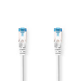 CAT6a hálózati kábel | S/FTP | RJ45 Dugasz | RJ45 Dugasz | 3.00 m | Snagless | Kerek | LSZH | Fehér | Label-0