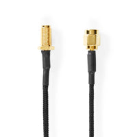 Antenna Kábel | SMA Aljzat | SMA Dugasz | Aranyozott | 50 Ohm | Egyes Árnyékolás | 0.50 m | Kerek | Márkás | Fekete | Label-0