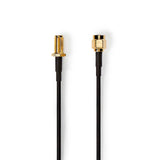 Antenna Kábel | RP SMA Dugasz | RP SMA Aljzat | Aranyozott | 50 Ohm | Egyes Árnyékolás | 1.00 m | Kerek | PVC | Fekete | Label-0