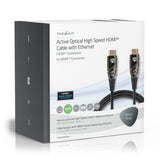 Aktív Optikai High Speed HDMI Cable with Ethernet | HDMI™ Csatlakozó | HDMI™ Csatlakozó | 4K@60Hz | 18 Gbps | 50.0 m | Kerek | PVC | Fekete | Ajándék Dobozban-5