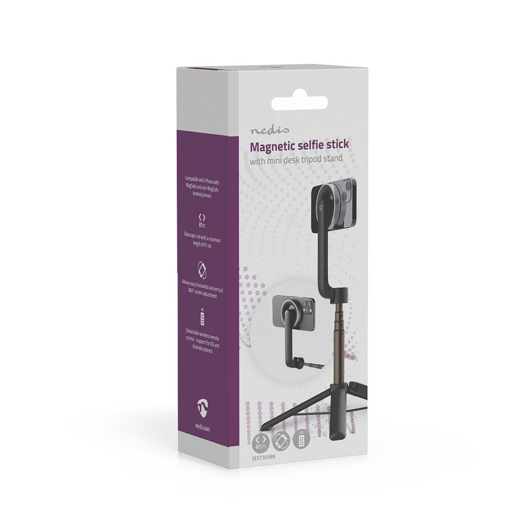 Bluetooth szelfi stick | Bluetooth® version_ 5.0 | Maximális képernyő méret: 7 " | Hosszúság összehajtva: 17 cm | Hajtogatás nélküli hossz_ 61 cm | Maximális súly kapacitás: 1000 g | Elemes Áramellátás-16