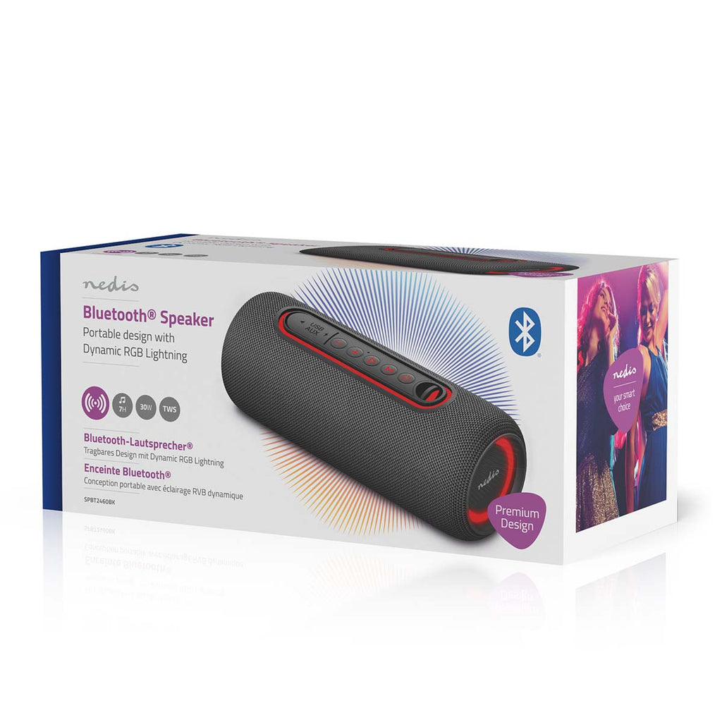 Bluetooth® hangszóró | Maximális akkumulátor lejátszási idő: 4 óra | Kézben Tartott Változat | 30 W | Stereo | Beépített mikrofon | X5 | Összekapcsolható | Fekete-9