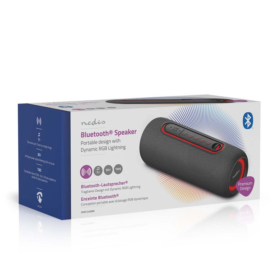 Bluetooth® hangszóró | Maximális akkumulátor lejátszási idő: 4 óra | Kézben Tartott Változat | 30 W | Stereo | Beépített mikrofon | X5 | Összekapcsolható | Fekete-10