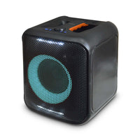 Bluetooth® party hangszóró | Maximális akkumulátor lejátszási idő: 5 óra | 150 W | Hordozó fogantyú | Party fények | Összekapcsolható | Ekvalizer | Fekete / Narancs-0