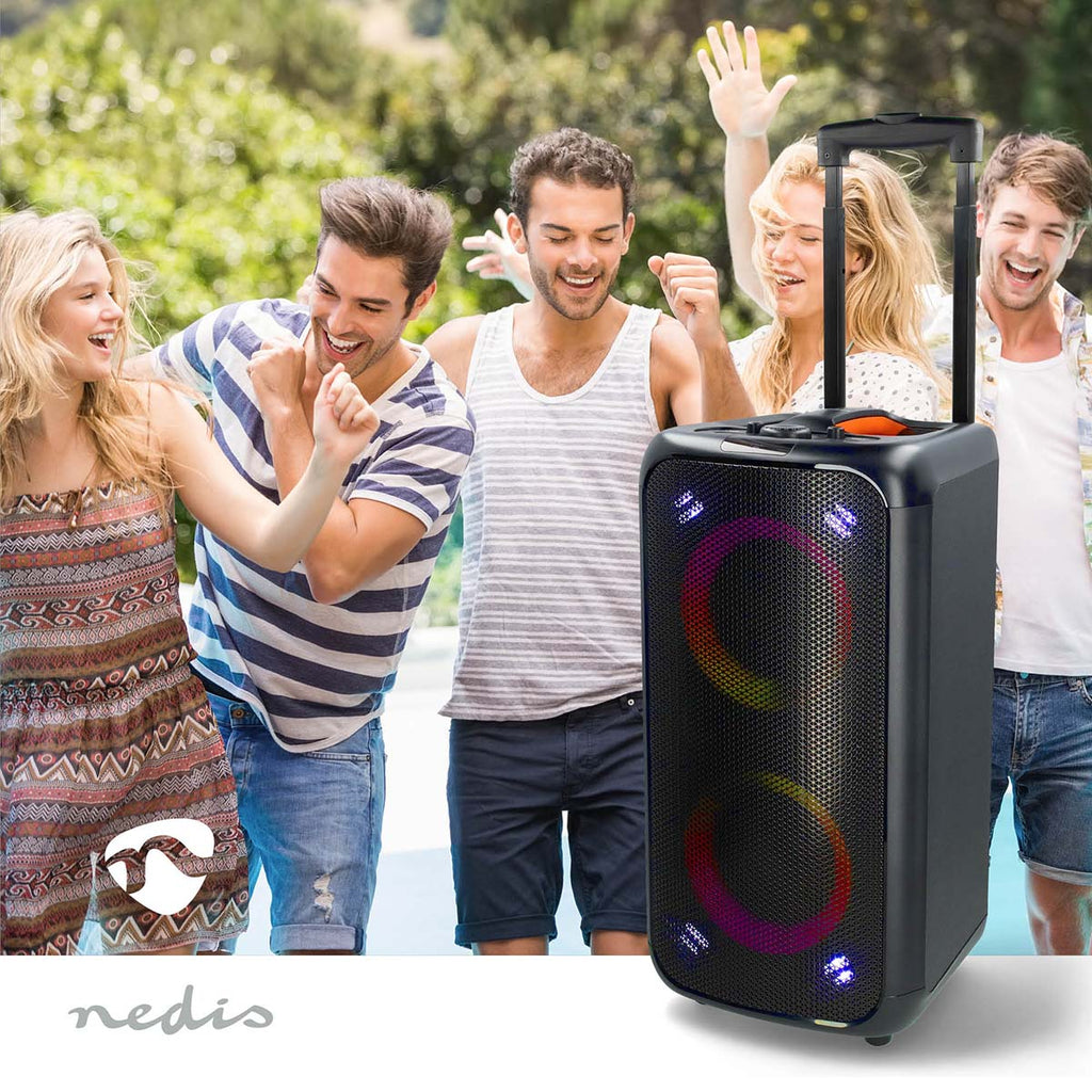 Bluetooth® party hangszóró | Maximális akkumulátor lejátszási idő: 5 óra | 240 W | Hordozó fogantyú | Party fények | Ekvalizer | Fekete / Narancs-1
