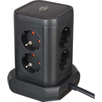 8 utas konnektortorony 45°-os elrendezésben (4x USB, 2 kábellel, kétpólusú kapcsoló)