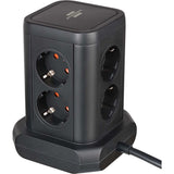 8 utas konnektortorony 45°-os elrendezésben (4x USB, 2 kábellel, kétpólusú kapcsoló)
