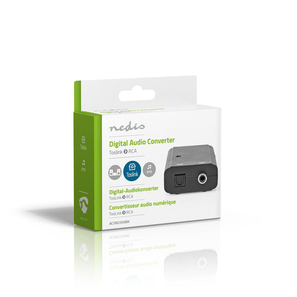 Digital Audio Converter | 1 irányú | Csatlakozó bemenet_ Toslink Aljzat | Csatlakozó kimenet_ 1x S/PDIF | Kézikönyv | Fekete