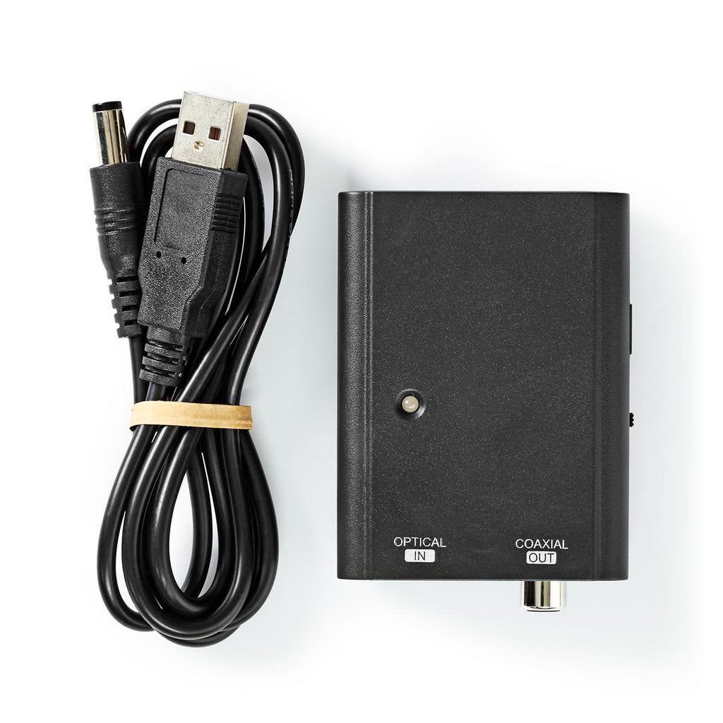 Digital Audio Converter | 1 irányú | Csatlakozó bemenet_ Toslink Aljzat | Csatlakozó kimenet_ 1x S/PDIF | Kézikönyv | Fekete