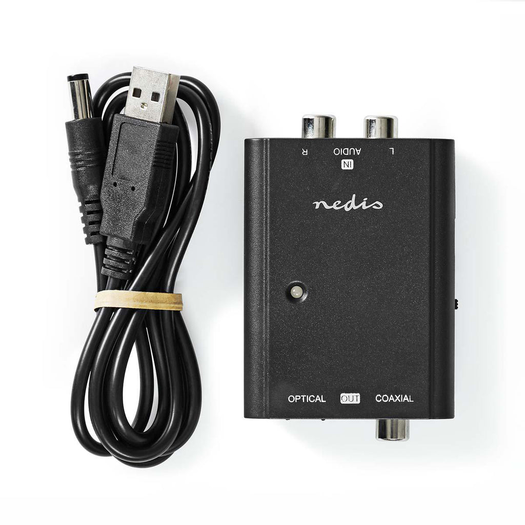 Digital Audio Converter | 1 irányú | Csatlakozó bemenet_ 2x RCA Aljzat | Csatlakozó kimenet_ 1x S/PDIF (RCA) Aljzat / 1x TosLink Aljzat | Kézikönyv | Fekete