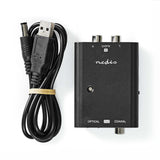 Digital Audio Converter | 1 irányú | Csatlakozó bemenet_ 2x RCA Aljzat | Csatlakozó kimenet_ 1x S/PDIF (RCA) Aljzat / 1x TosLink Aljzat | Kézikönyv | Fekete
