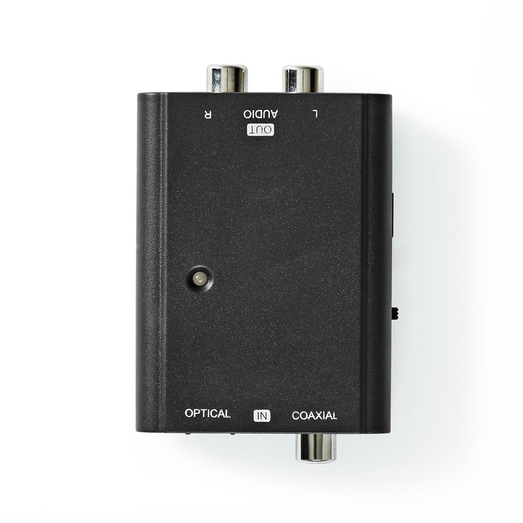 Digital Audio Converter | 2 irányú | Csatlakozó bemenet_ 1x S/PDIF (RCA) Aljzat / 1x TosLink Aljzat | Csatlakozó kimenet_ 2x RCA Aljzat | Kézikönyv | Fekete