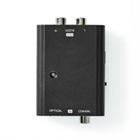 Digital Audio Converter | 2 irányú | Csatlakozó bemenet_ 1x S/PDIF (RCA) Aljzat / 1x TosLink Aljzat | Csatlakozó kimenet_ 2x RCA Aljzat | Kézikönyv | Fekete