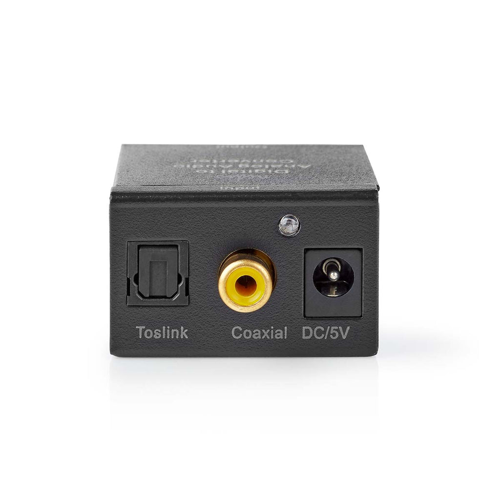 Digital Audio Converter | 1 irányú | Csatlakozó bemenet_ 1x Digital RCA / 1x TosLink | Csatlakozó kimenet_ 1x (2x RCA) / 1x 3.5mm | Automatikus | Integrált erősítő | Fekete