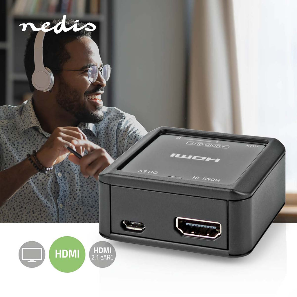 Digital Audio Converter | 1 irányú | Csatlakozó bemenet_ HDMI™ Bemenet | Csatlakozó kimenet_ 2x (2x RCA Aljzat) / 3.5 mm | eARC | Automatikus | Antracit