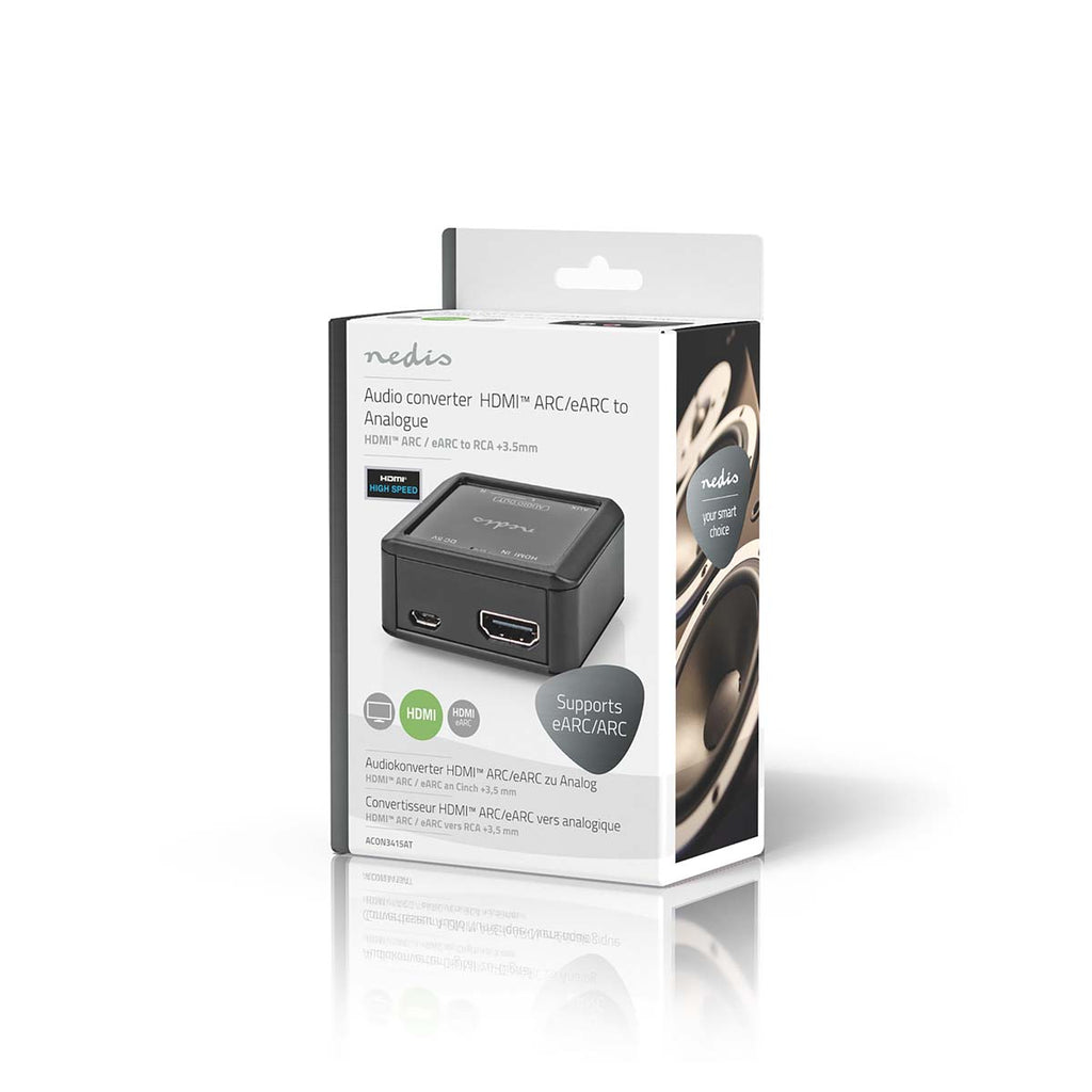 Digital Audio Converter | 1 irányú | Csatlakozó bemenet_ HDMI™ Bemenet | Csatlakozó kimenet_ 2x (2x RCA Aljzat) / 3.5 mm | eARC | Automatikus | Antracit