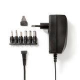 Univerzális hálózati adapter | Euro / C típus (CEE 7/16) | 27 W | 3 / 4.5 / 6 / 7.5 / 9 / 12 VDC | Kimeneti csatlakozó típusa: 2.5 x 2.1 mm / 3.5 x 1.35 mm / 3.5 x 2.1 mm / 5.0 x 2.1 mm / 5.5 x 1.5 mm / 5.5 x 2.5 mm | 1.80 m | Bemeneti feszültség: AC 100