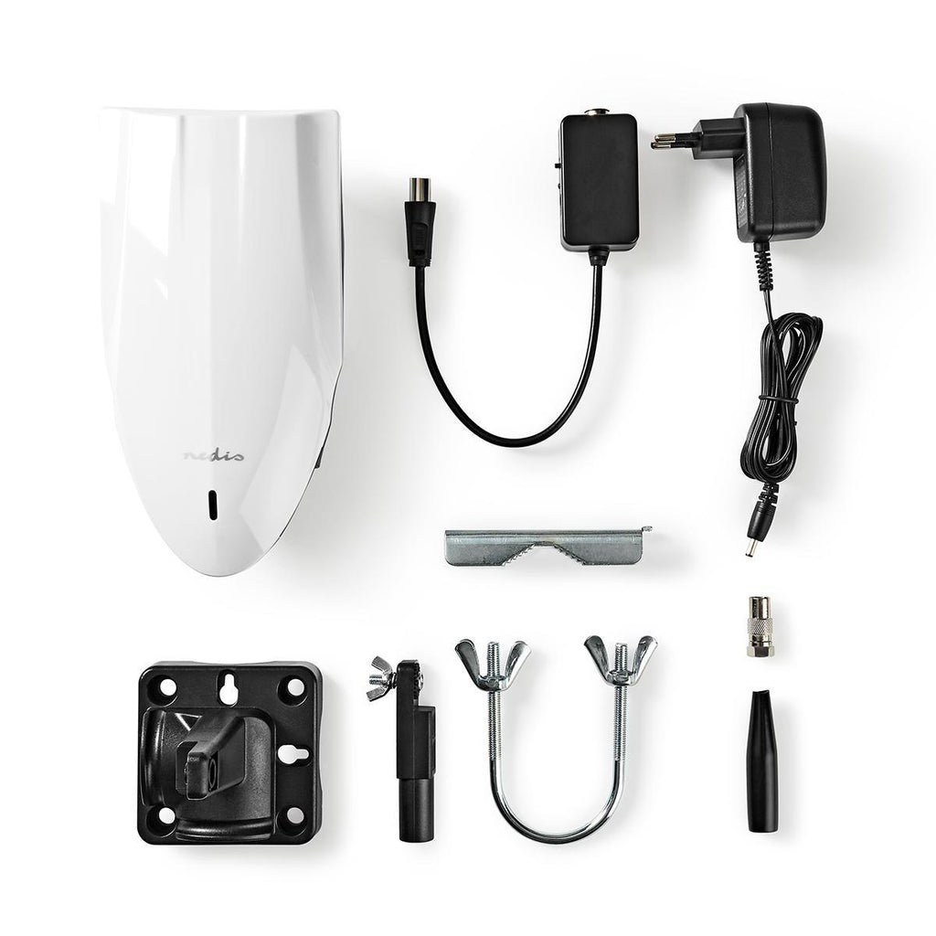Kültéri HDTV Antenna | 0-50 km | 40 dB Erősítés | FM/VHF/UHF | Fehér