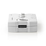 audio switch | Csatlakozó bemenet_ 2x 3.5 mm Dugasz | Csatlakozó kimenet_ 3x 3,5 mm Aljzat + 2,5 mm Aljzat | Funkcióvezérlés: Kézikönyv | Gombok száma: 3