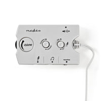 audio switch | Csatlakozó bemenet_ 2x 3.5 mm Dugasz | Csatlakozó kimenet_ 3x 3,5 mm Aljzat + 2,5 mm Aljzat | Funkcióvezérlés: Kézikönyv | Gombok száma: 3
