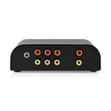 Analóg Audio Kapcsoló | 4-Port port(s) | Csatlakozó bemenet_ 1x 3.5 mm Audió Bemenet / 3x (2x RCA Aljzat) | Csatlakozó kimenet_ 1x (2x RCA Aljzat) | Kézikönyv | Fém | Antracit-3