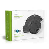 Digitális audiokapcsoló | 3 db TosLink-aljzat - TosLink-aljzat | Fekete