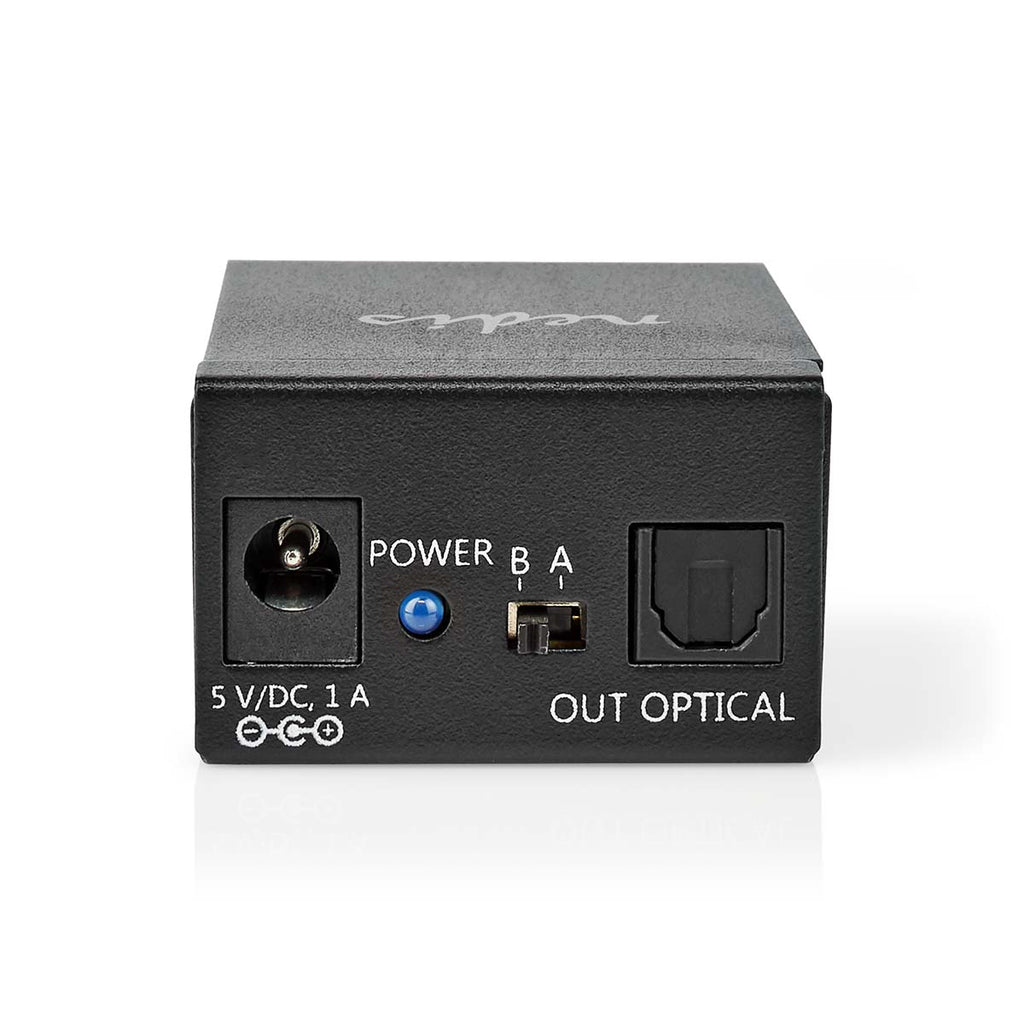 Digital Audio Switch | 2 irányú | Csatlakozó bemenet_ DC táp / 2x TosLink | Csatlakozó kimenet_ TosLink Aljzat | Kapcsoló (Switch) / Kézikönyv | Fém | Fekete