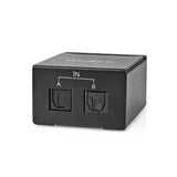 Digital Audio Switch | 2 irányú | Csatlakozó bemenet_ DC táp / 2x TosLink | Csatlakozó kimenet_ TosLink Aljzat | Kapcsoló (Switch) / Kézikönyv | Fém | Fekete