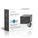 Digital Audio Switch | 2 irányú | Csatlakozó bemenet_ DC táp / 2x TosLink | Csatlakozó kimenet_ TosLink Aljzat | Kapcsoló (Switch) / Kézikönyv | Fém | Fekete