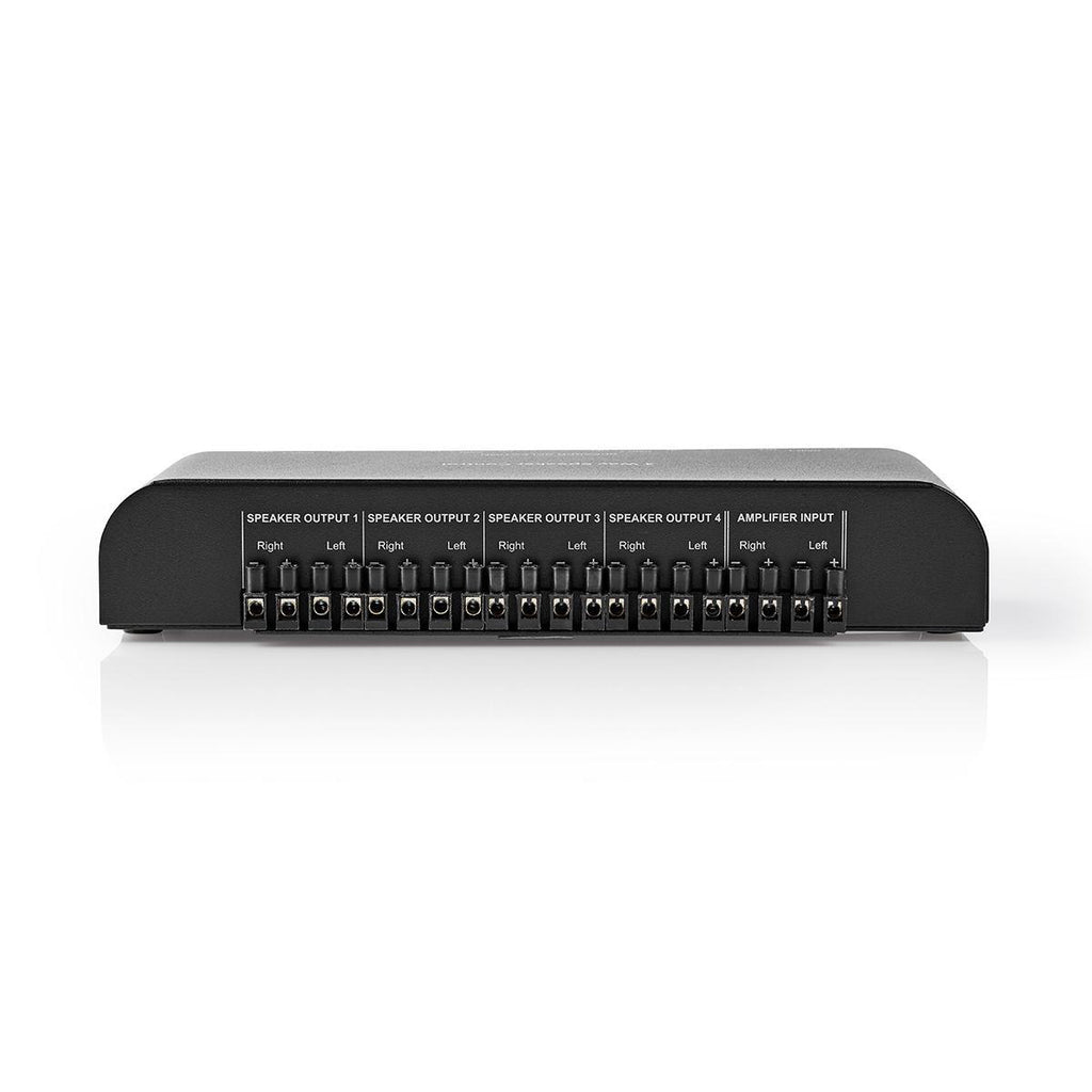 Hangszóró Vezérlő doboz | 4-Port port(s) | Csatlakozó Csavarok | Hangsugárzó Impedanciája: 4-16 Ohm | Maximális terhelés csatornánként: 200 W | Alumínium | Fekete