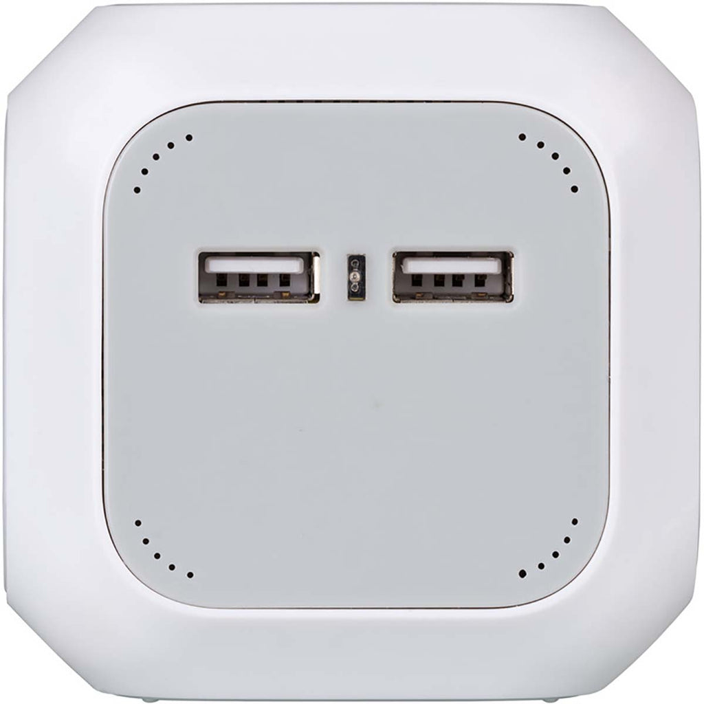 ALEA-Power elosztó USB/dugós blokkal (4 irányú dugaszolóaljzat, 2x USB töltő és 1,40 m-es kábel)