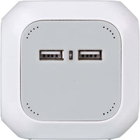 ALEA-Power elosztó USB/dugós blokkal (4 irányú dugaszolóaljzat, 2x USB töltő és 1,40 m-es kábel)