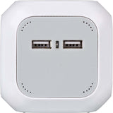 ALEA-Power elosztó USB/dugós blokkal (4 irányú dugaszolóaljzat, 2x USB töltő és 1,40 m-es kábel)