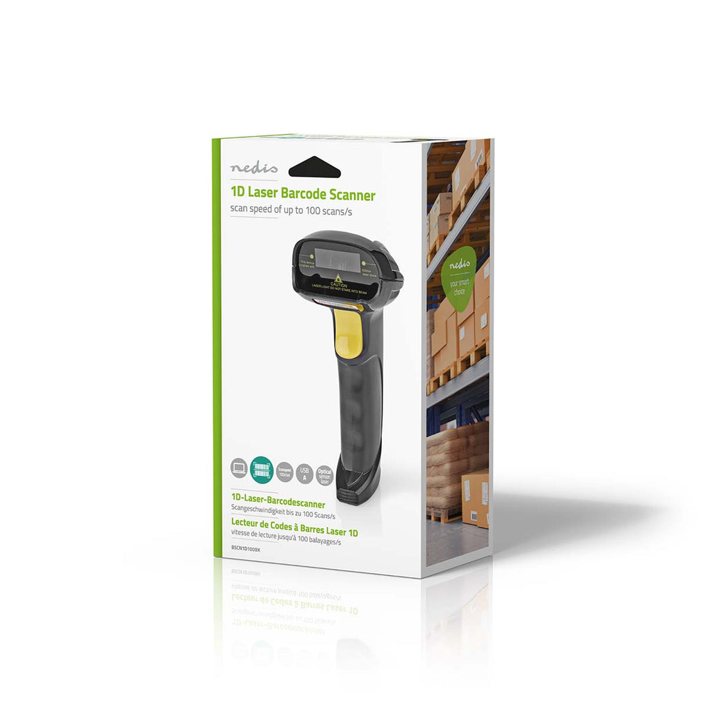 Vonalkódolvasó | Lézer | Vezetékes | 1D Lineáris | USB-áramellátású | USB 2.0