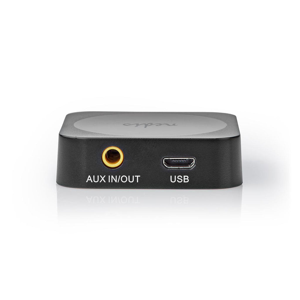 Bluetooth® Transceiver | Csatlakozó bemenet_ 1x AUX | Csatlakozó kimenet_ 1x AUX | SBC | Egy Eszközig | Max. 6 óráig | Automatikus áramtalanító funkció | Fekete