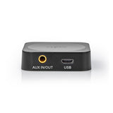 Bluetooth® Transceiver | Csatlakozó bemenet_ 1x AUX | Csatlakozó kimenet_ 1x AUX | SBC | Egy Eszközig | Max. 6 óráig | Automatikus áramtalanító funkció | Fekete