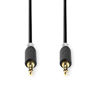 Sztereó audiokábel | 3.5 mm Dugasz | 3.5 mm Dugasz | Aranyozott | 3.00 m | Kerek | Antracit | Ablakos Doboz