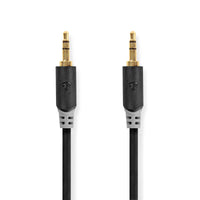 Sztereó audiokábel | 3.5 mm Dugasz | 3.5 mm Dugasz | Aranyozott | 3.00 m | Kerek | Antracit | Ablakos Doboz