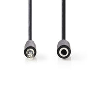 Sztereó audiokábel | 3.5 mm Dugasz | 3.5 mm Aljzat | Nikkelezett | 2.00 m | Kerek | Fekete | Doboz