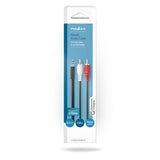 Sztereó audiokábel | 3.5 mm Dugasz | 2x RCA Dugasz | Nikkelezett | 1.00 m | Kerek | Fekete | Doboz